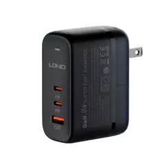 LDNIO - Cargador Rápido Q366 65W 2C+1USB GAN con Cable USB C a C
