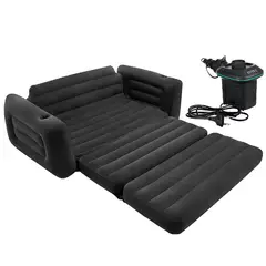 INTEX - Combo Sofá Cama Doble Inflador Eléctrico Confortable