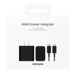 SAMSUNG - Cargador Samsung Súper Rápida de 45W + Cable C a C 5A de 180cm EP-T4511