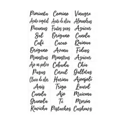 INSPIRA - Etiquetas Adhesivas para Frascos de Especias 42 Unidades