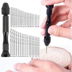 GENERICO - Kit Brocas Milimetricas + Mini Taladro Manual 49 Piezas