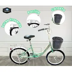 GENERICO - Bicicleta vintage para Niña CELESTE ARO 16