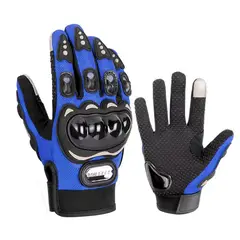 PENTHA - Guantes para Moto Dedo Completo y Táctil Guantes Protector Azul