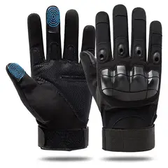 OEM - Guantes Táctico Dedo Completo para Moto Gym Ciclismo Negro