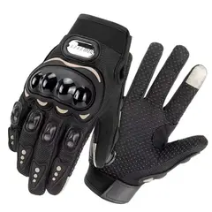 OEM - Guantes para Moto Dedo Completo y Táctil Guantes Protector Negro