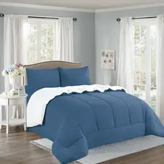 CASATEX - Edredón con Sherpa Premium 2 plazas + Juego de sábanas 100% Algodón