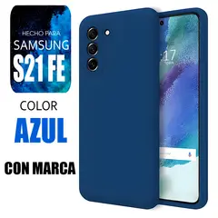 SAMSUNG - Silicone Case Para S21 FE Azul Con Marca