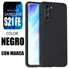 SAMSUNG - Silicone Case Para S21 FE Negro Con Marca