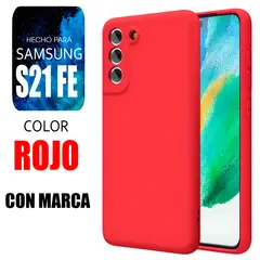 SAMSUNG - Silicone Case Para S21 FE Rojo Con Marca