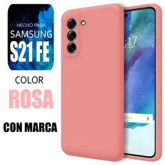 SAMSUNG - Silicone Case Para S21 FE Rosa Con Marca