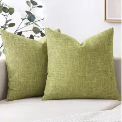 GENERICO - Paquete de 2 fundas de cojines de lino sintético