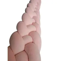 GENERICO - Terciopelo, trenza protector de cuna 4 metros Rosado