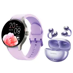 LENOVO - Reloj inteligente Toumi Y80 Morado y Audifonos TA140 -P