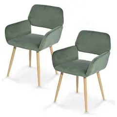 NOVAHUS - Pack 2 Sillas de Comedor Butaca Cromwell Verde