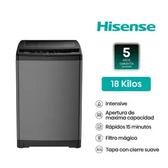 HISENSE - Lavadora 18kg carga superior WT3W1823UT