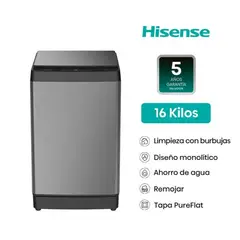 HISENSE - Lavadora Carga Superior 16KG WT3K1623UT