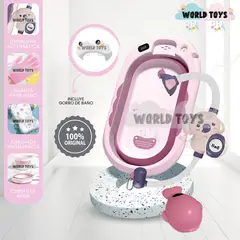 BABY - Bañera Plegable con Rack Multiuso «SPLASH» Pink