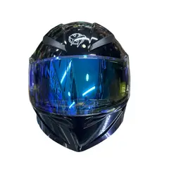 XTREME - CASCO ABATIBLE NEGRO BRILLO VISOR AZUL DIA Y NOCHE L