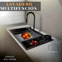 FRATELLI - LAVADERO MULTIFUNCIONAL  DE ACERO INOX NEGRO MVL-8250B