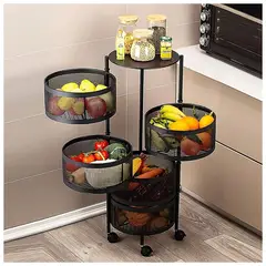 GENERICO - Organizador de Verduras Frutas Multiusos con Ruedas 5 niveles