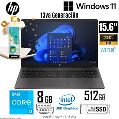 HP - Laptop 250 G10 Intel Core i3-1315U 8GB RAM 512GB SSD 15.6" HD A29CMLA + Regalo
