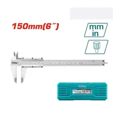 TOTAL TOOLS - Calibrador Vernier 150mm 6 pulg Acero al carbón con Estuche Total