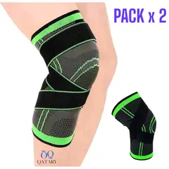 OEM - Pack 2 Rodillera Elástica Ajustable con Velcro para Deporte