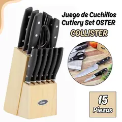 OSTER - Set de Cuchillos Collister Oster de 15 piezas - Blanco