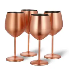 KOTIINI - Set x 4 copas vino acero inoxidable rose 500ml
