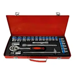 ASAKI - Juego Llave Ratchet + Dados 12 + Acc 24 Piezas ASK04955