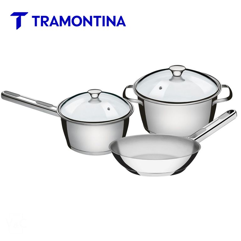 Juego de Ollas Tramontina Allegra 5 Piezas Acero Inoxidable