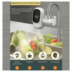 GENERICO - Calentador Agua Instantáneo Eléctrico Digital para Cocina Baño 3000 W