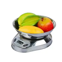 GENERICO - BALANZA DIGITAL CON TOLVA PARA COCINA 5KG ACERO INOXIDABLE