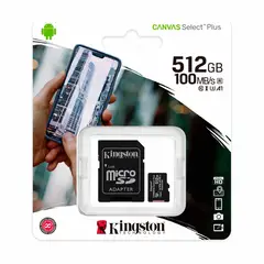 KINGSTON - Memoria microSDXC Canvas Select Plus SDCS2 512 GB 100 MBs A1 Clase 10 UHS-I