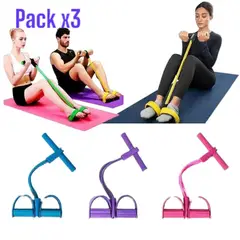 OEM - PACK 3 Bandas para Fitness Yoga Ejercitador con Pedales
