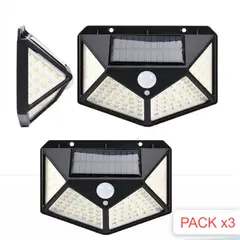 OEM - 3Reflectores Solar 100LEDs Lampara de Pared Recargable Exteriores