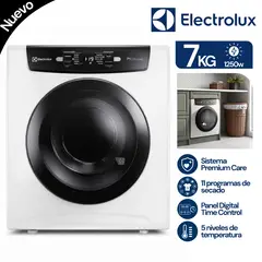Electrolux - Secadora Electrolux 7kg Blanca Premium Care con Time Control EDEJ07D2JSYW