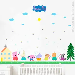 GENERICO - Vinil infantil Cerdito Pig y sus amigos habitacion divertida