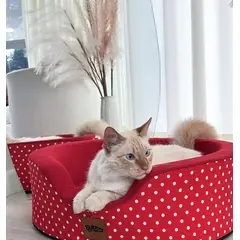 PRETTYPETS - CAMA PARA MASCOTA BUGGY RED VELVET TALLA M