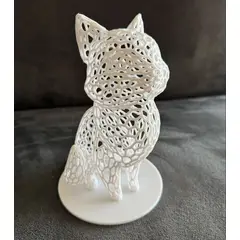 GENERICO - ADORNO EXCLUSIVO GATO VORONOI BLANCO 23cm x 15cm x 16cm