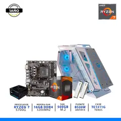 AMD - PC GAMER RYZEN 7 5700G / 16GB RAM DDR4 / 500GB M.2 / CASE GAMER WHITE 500W
