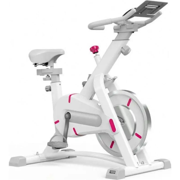 Bicicleta Ejercicio Spinning Grande Movimiento Fijo Giratoria Blanco