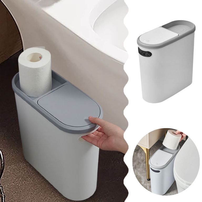 Tacho de Basura Canasta con Tapa Push Ahorra Espacio Aleatorio