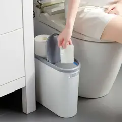 INSPIRA - Tacho de Basura Canasta con Tapa Push Ahorra Espacio