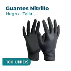 GENERICO - Guantes de Nitrilo Negro Talla L 100 unidades
