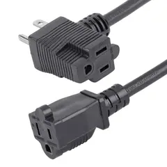 STARTECH - Cable de Poder 30cm Nema 5-15PR 13A 125V 16AWG CA UL Negro - PAC102