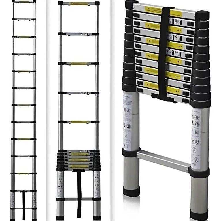 Escalera Telescopica Aluminio Retráctil 38 Mts Soporta 150k