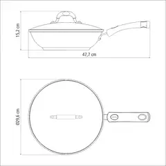 TRAMONTINA - Sartén Wok Tapa Acero Inoxidable 28 cm Solar Silicone
