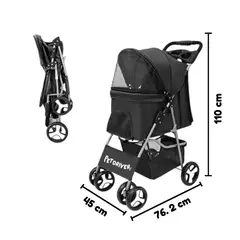 GENERICO - Pet Driver Coche De 4 Ruedas Negro...