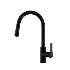 FRATELLI - MEZCLADORA MONOCOMANDO DE COCINA AL MUEBLE MAUI NEGRO